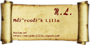 Márcsák Lilla névjegykártya